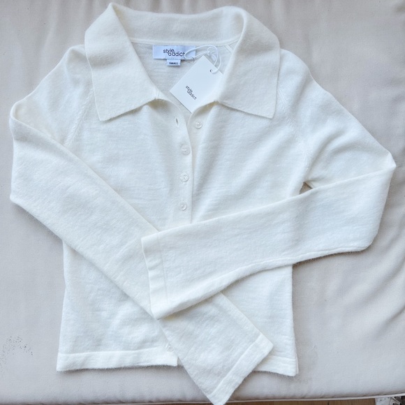 Fine Knit Cardigan White – Style Addict - Picture 3 of 3